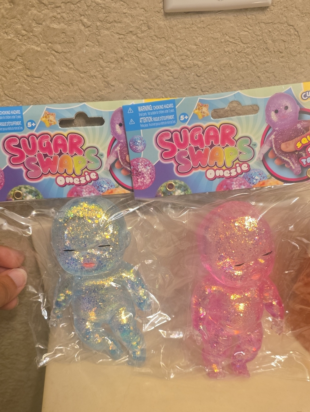 Sugar Swap Onesie Glitter Baby Toy - Blue & Pink